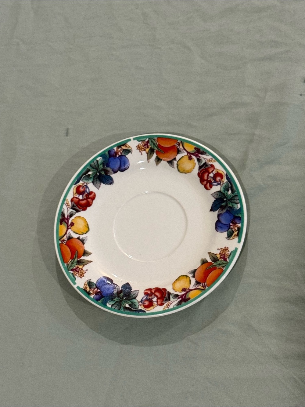 Maplehill Harvest Fruit Stonewear Set Ceramic Saucer & Salad Plate GUC - Picture 2 of 7
